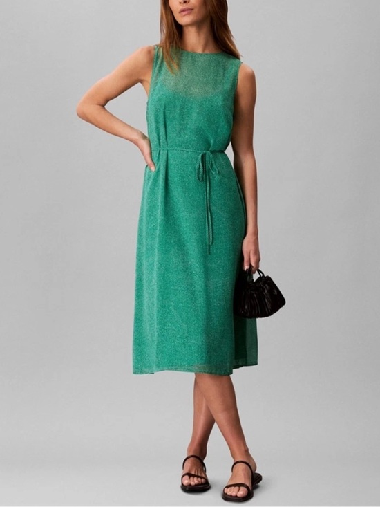 Calvin Klein Dresses & Skirts - Calvin Klein Sleeveless Emerald Green Tie-Waist Midi Dress